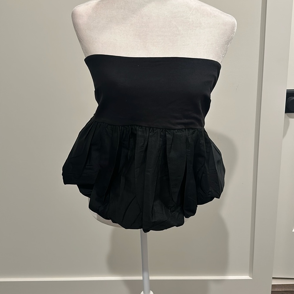 Anthropologie Black Strapless Top